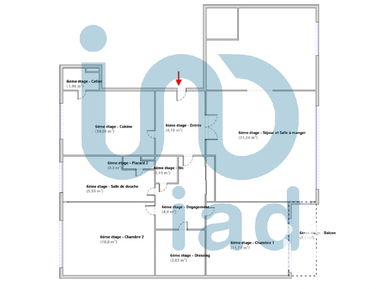 Vente appartement à La Courneuve (93120) : appartement 4 pièces 84 m² — 11