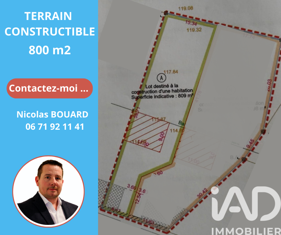 Vente Terrain à bâtir 809 m²