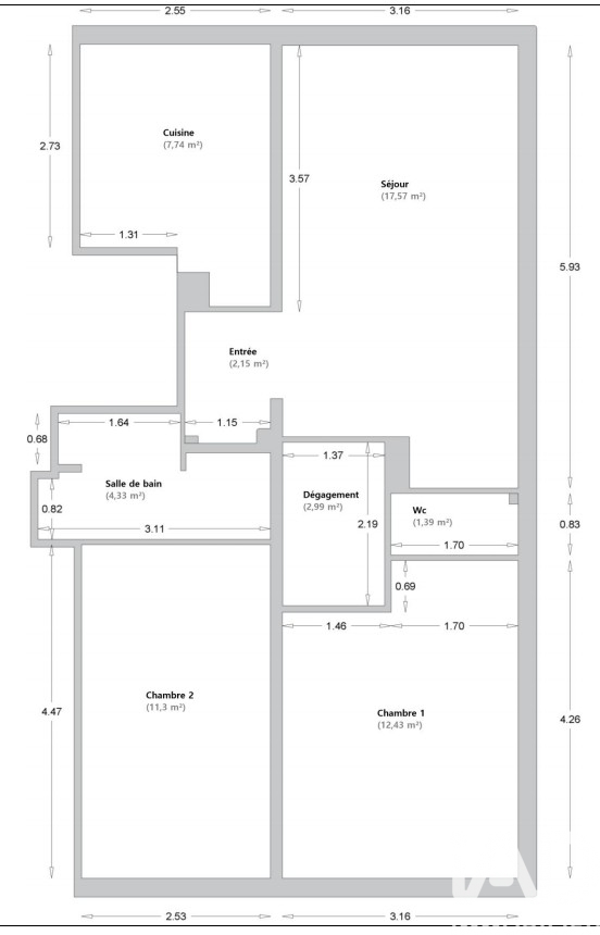 Vente appartement à Antony (92160) : appartement 3 pièces 60 m² - 1961304 — 10