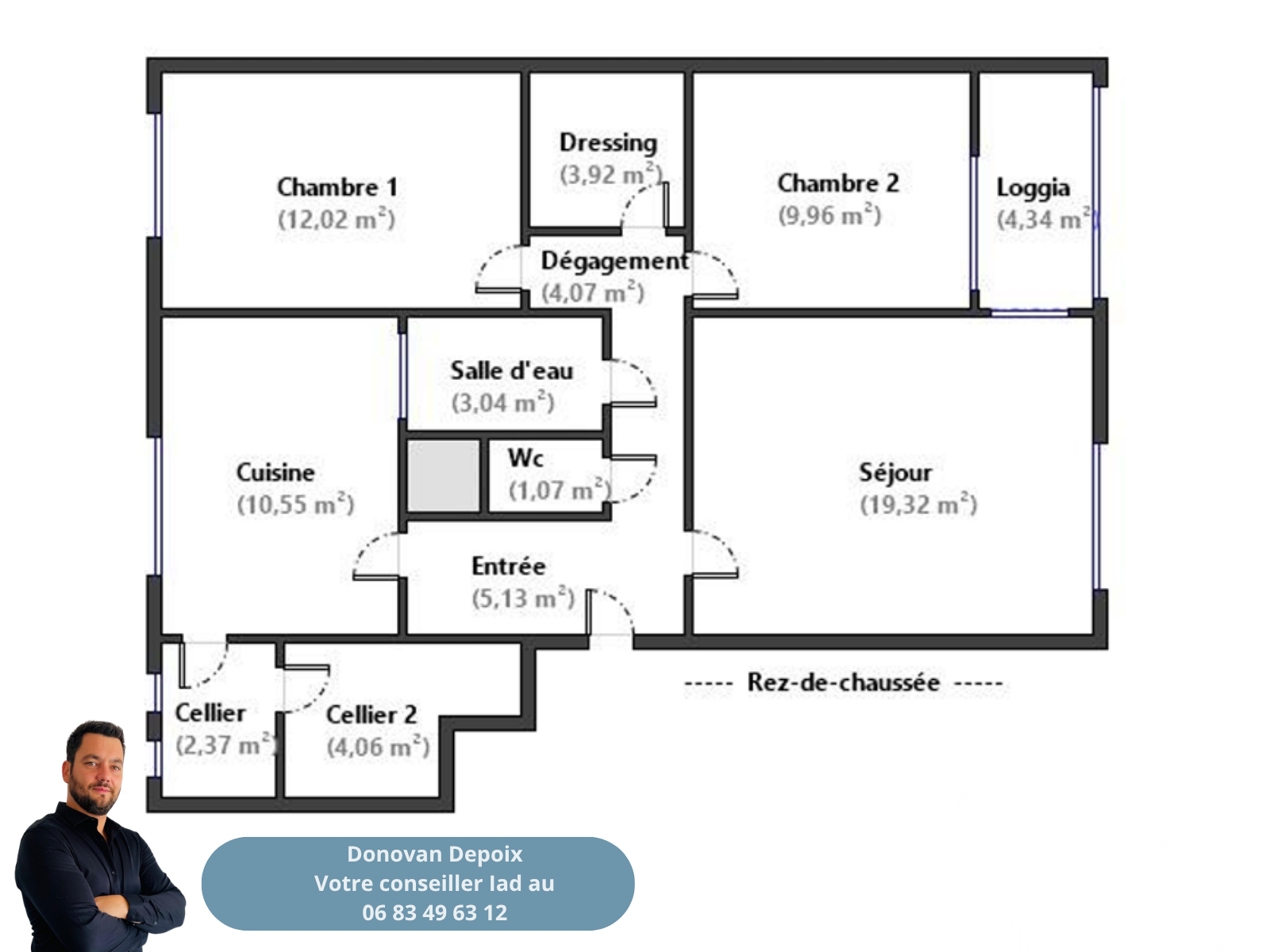 Vente appartement à Valence (26000) : appartement 3 pièces 80 m² - 1992414 — 13
