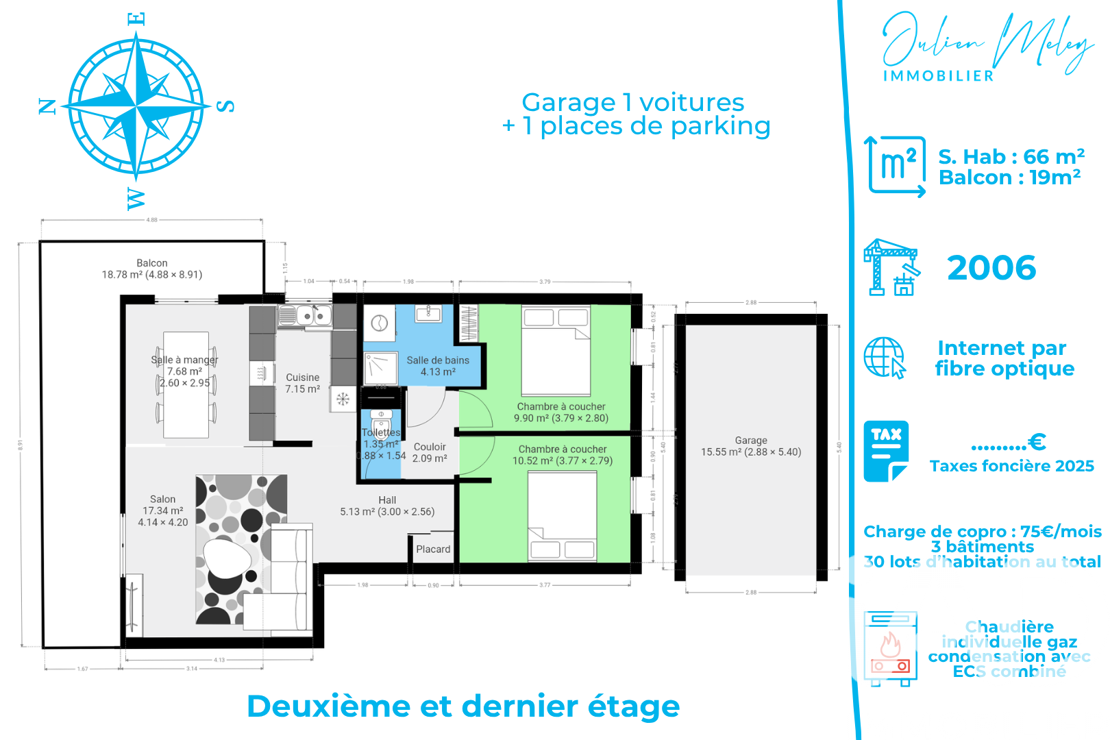 Vente appartement à Belfort (90000) : appartement 3 pièces 66 m² — 11