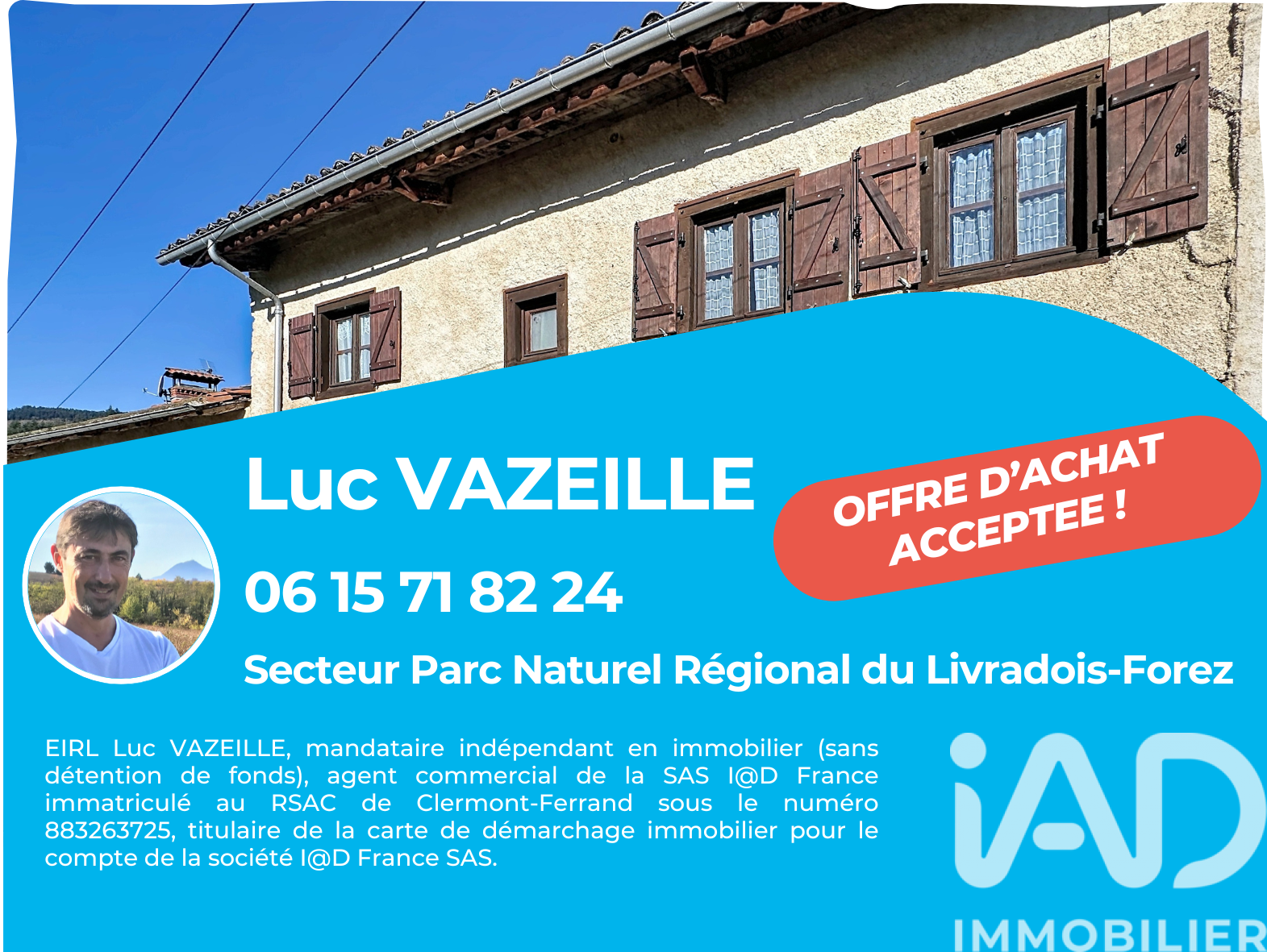 Vente maison à Champétières (63600) : maison de village 6 pièces 138 m² — 2