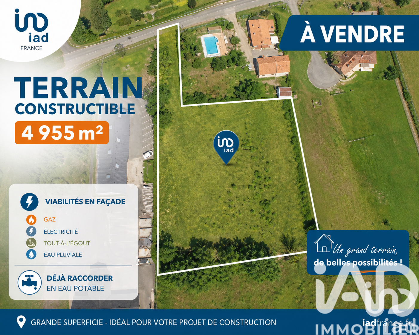 Vente Terrain à bâtir 4 955 m&sup2;
