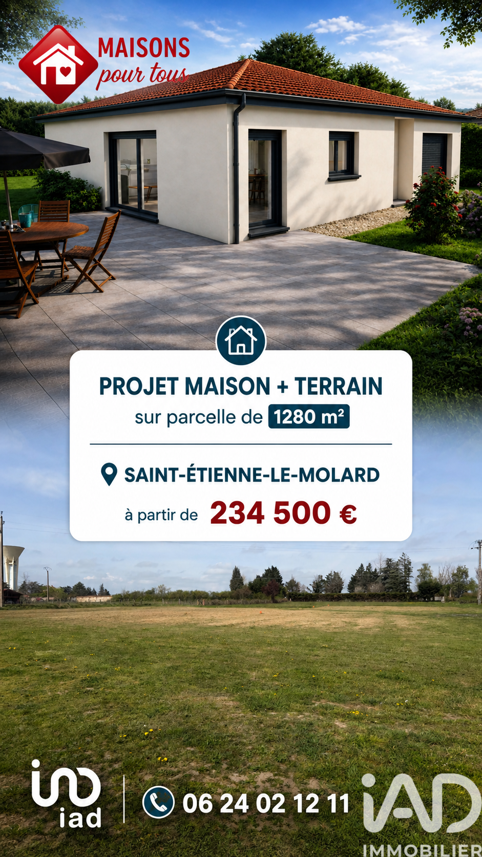 Vente Terrain à bâtir 1 280 m²