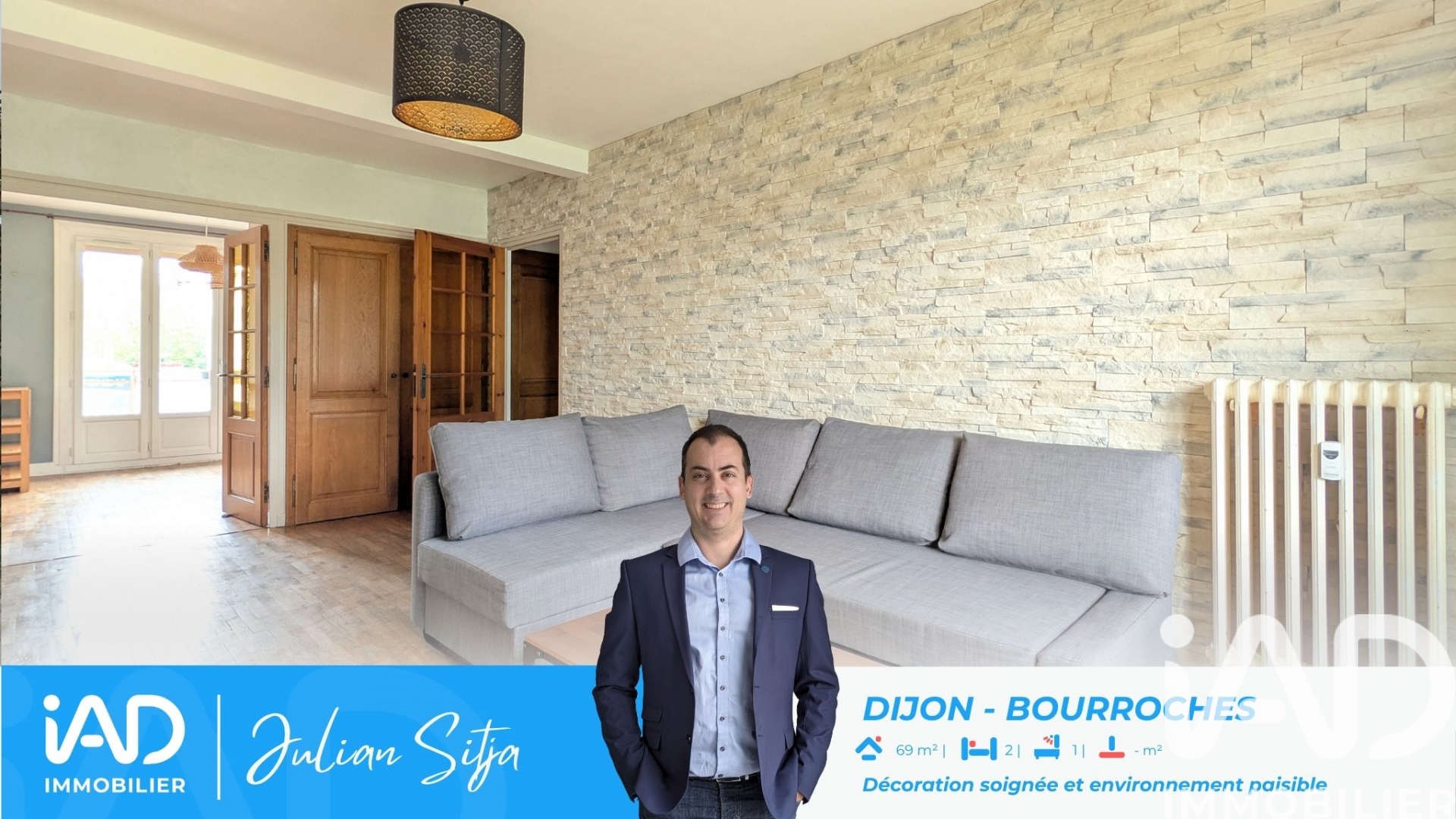 Vente appartement à Dijon (21000) : appartement 3 pièces 69 m² — 2