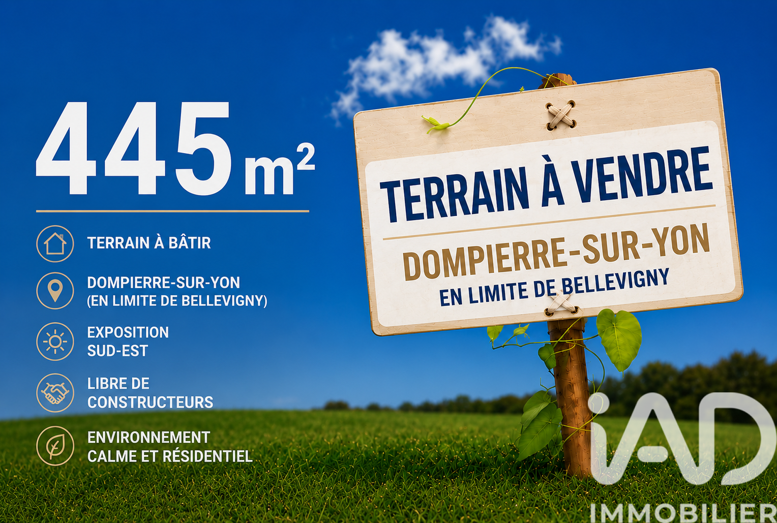 Vente Terrain à bâtir 445 m²