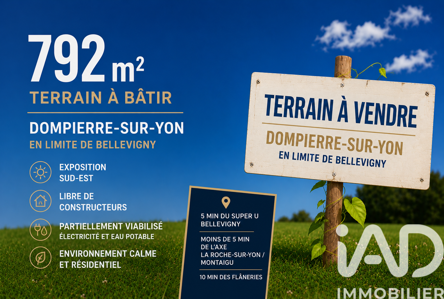 Vente Terrain à bâtir 792 m²