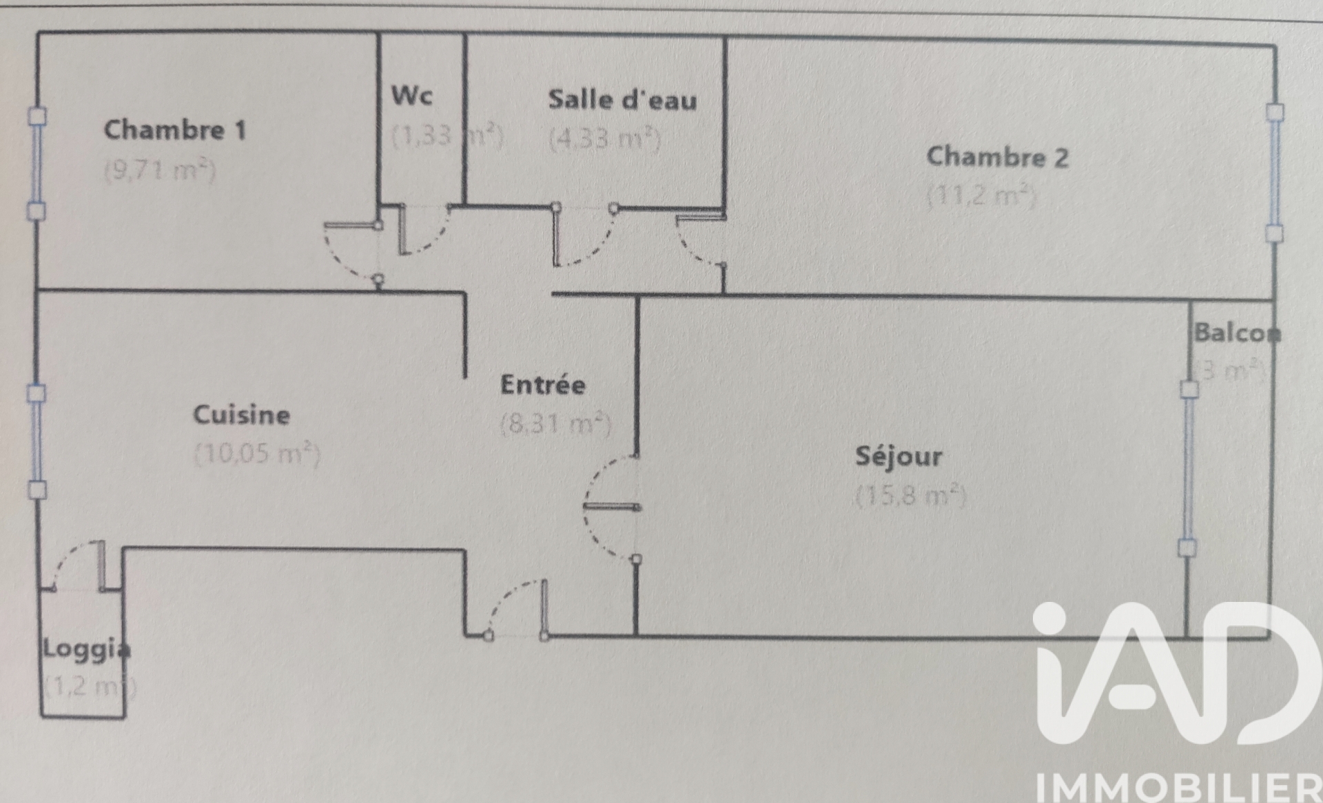 Vente appartement à Marseille (13014) : appartement 3 pièces 61 m² - 2026101 — 5