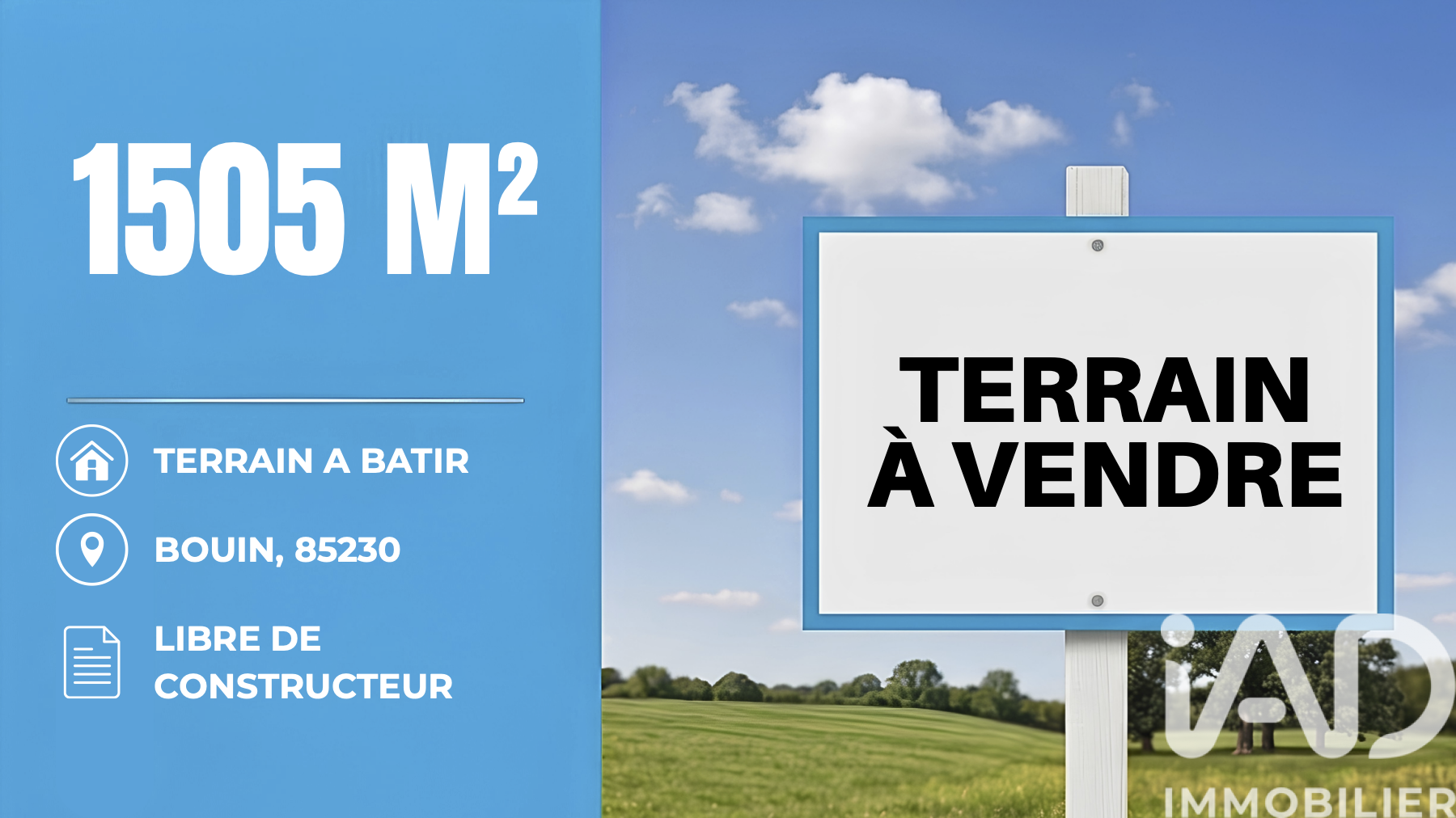 Vente Terrain à bâtir 1 505 m²
