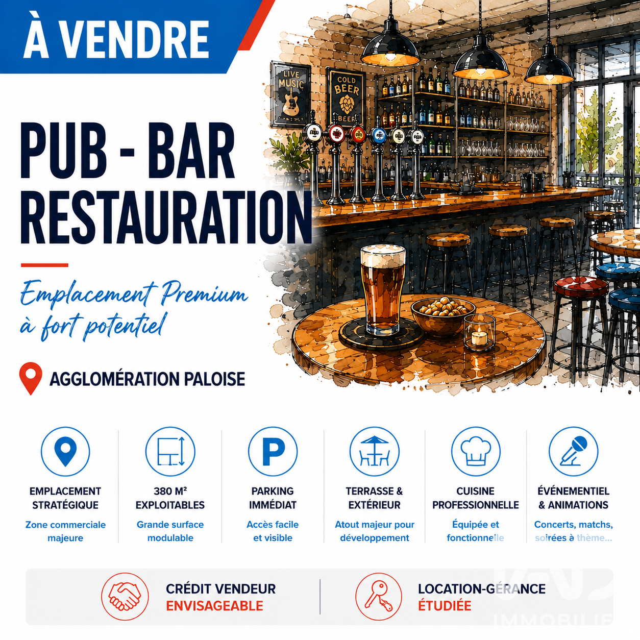 Vente Bar, Brasserie, Tabac 380 m&sup2;