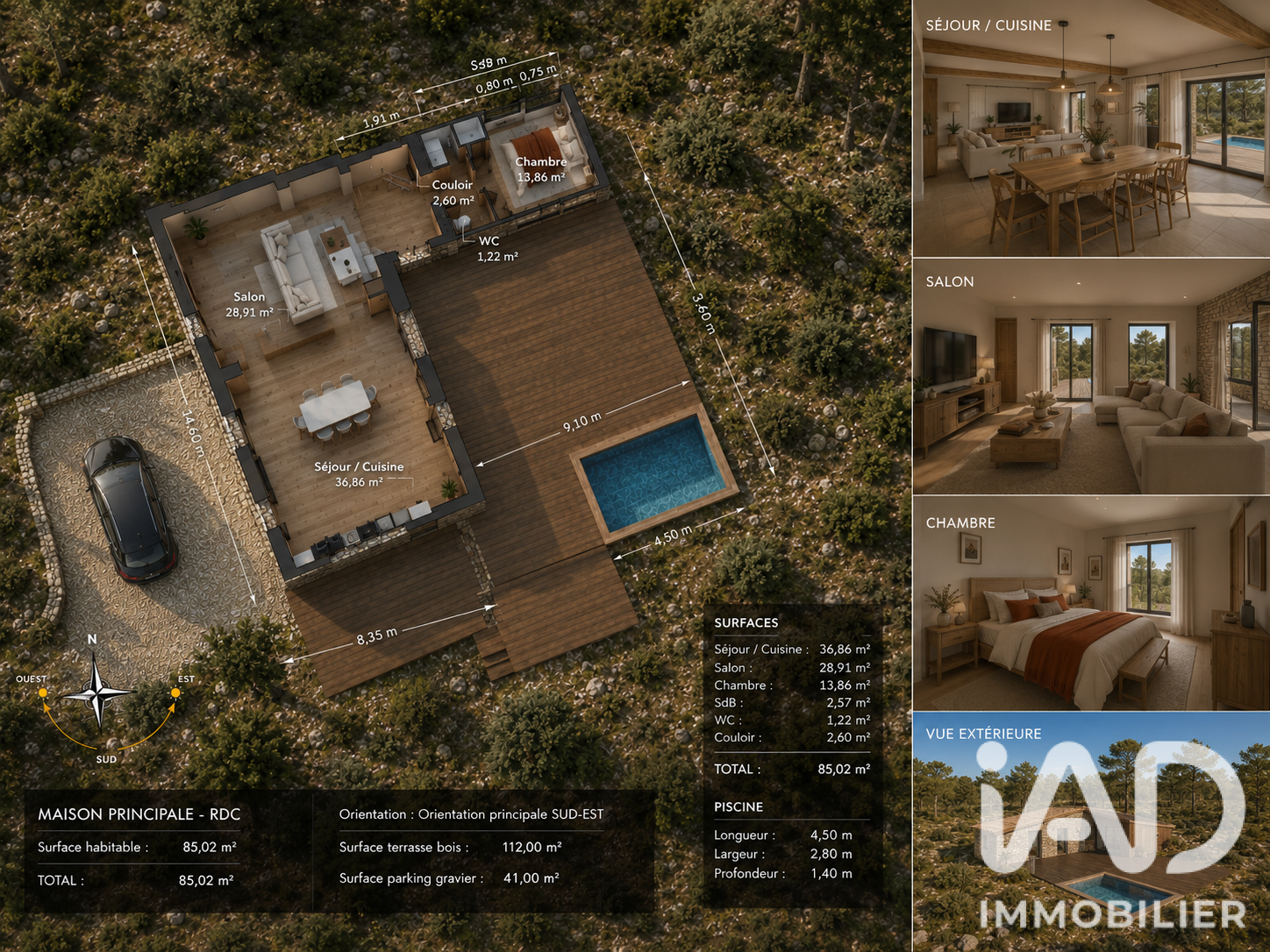 Vente maison à Nîmes (30900) : mas 1 pièce 85 m² - 2057176 — 11