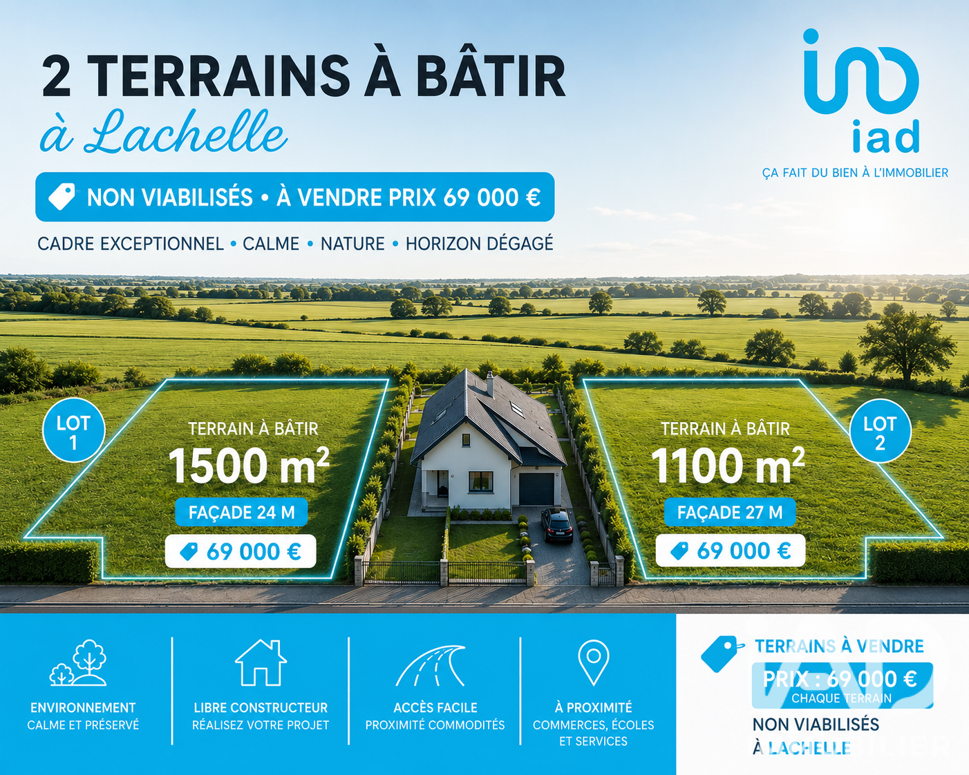 Vente Terrain à bâtir 1 577 m²