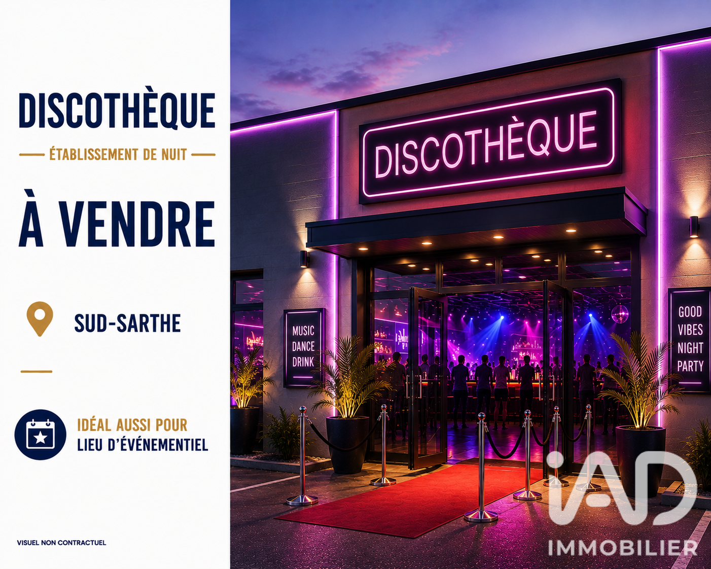 Vente Club, Discothèque 450 m²