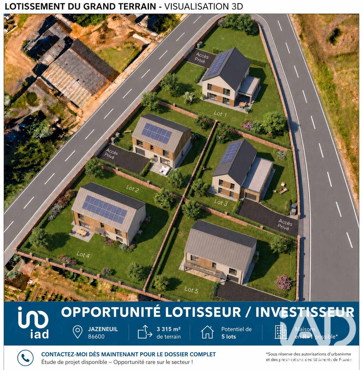 Vente Terrain à bâtir 3 315 m²