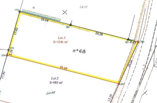 Vente Terrain à bâtir 1 046 m²