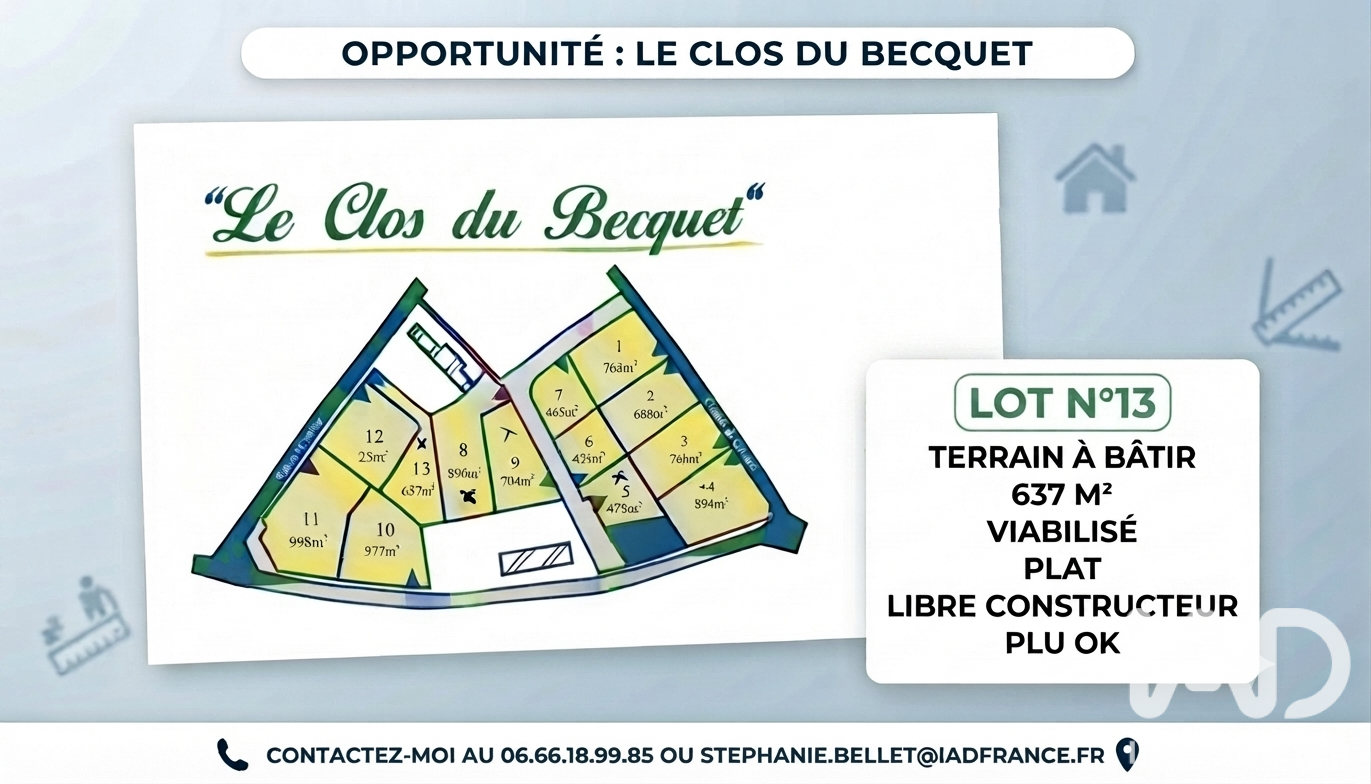 Vente Terrain à bâtir 637 m²