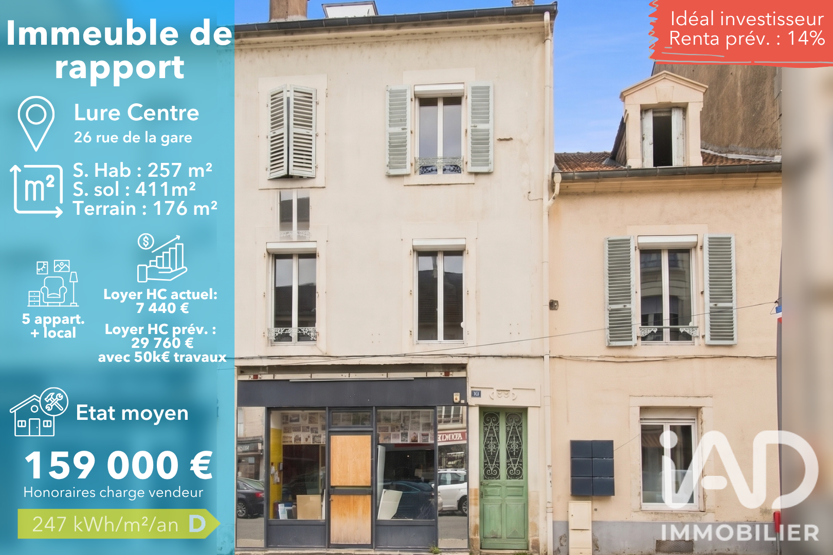Vente Immeuble 411 m²
