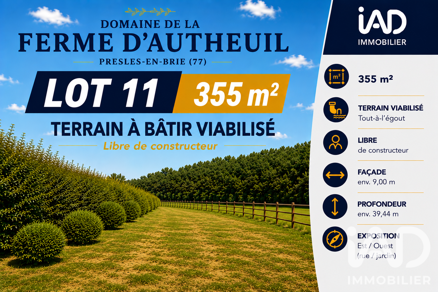 Vente Terrain à bâtir 355 m²