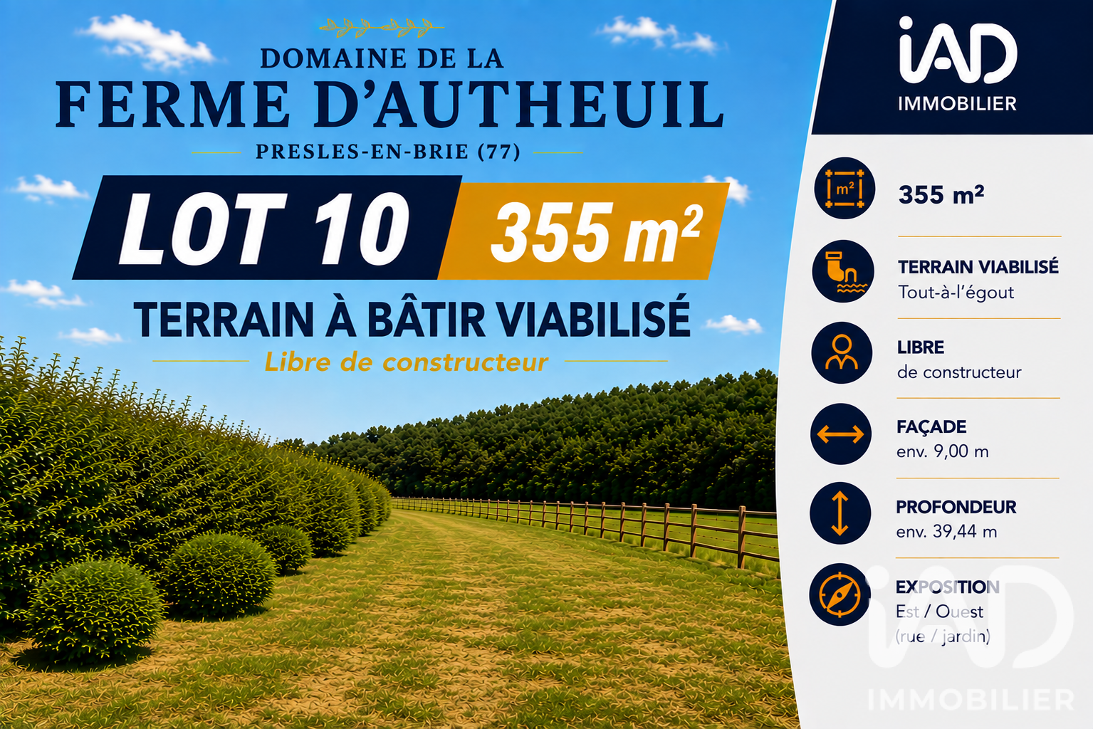 Vente Terrain à bâtir 355 m²