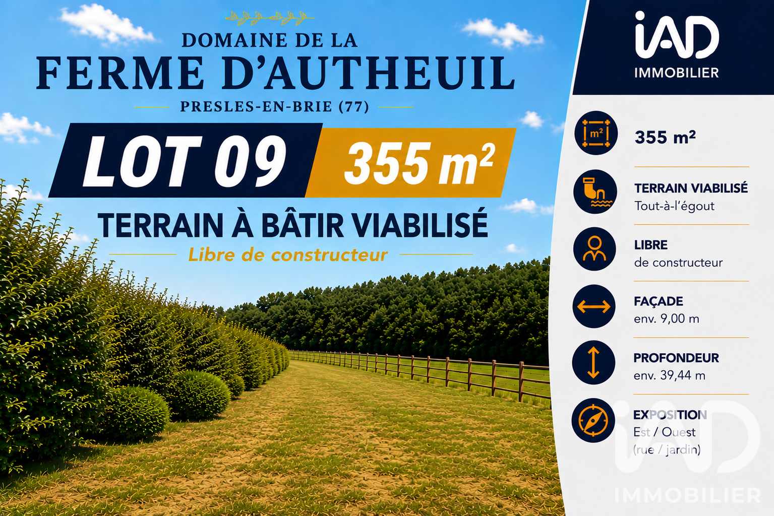 Vente Terrain à bâtir 355 m²