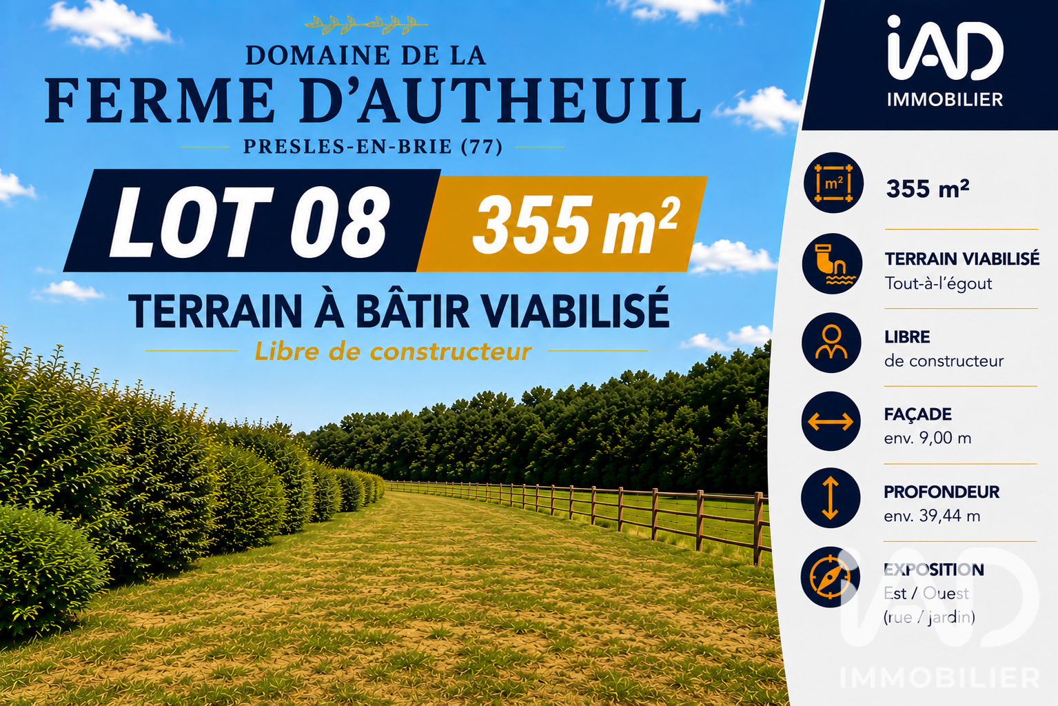 Vente Terrain à bâtir 355 m²