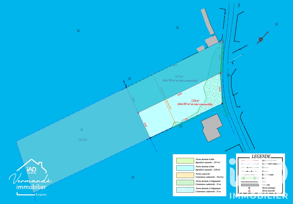 Vente Terrain à bâtir 1 220 m²