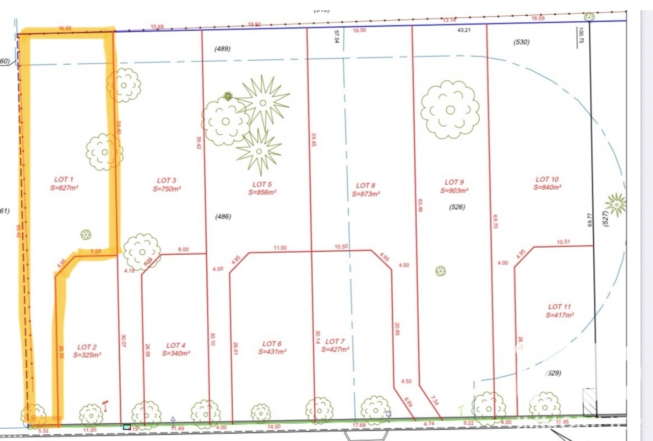 Vente Terrain à bâtir 827 m²