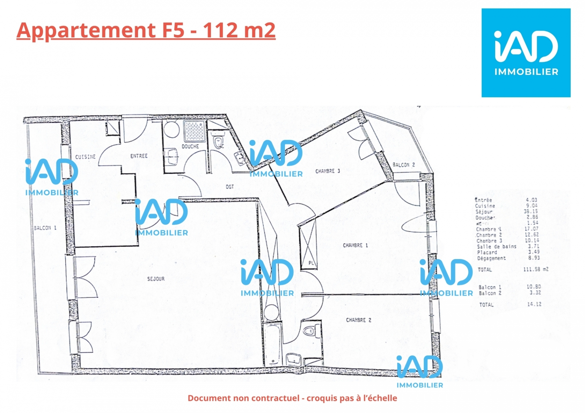 Vente appartement à Orsay (91400) : appartement 5 pièces 112 m² - 2100076 — 12