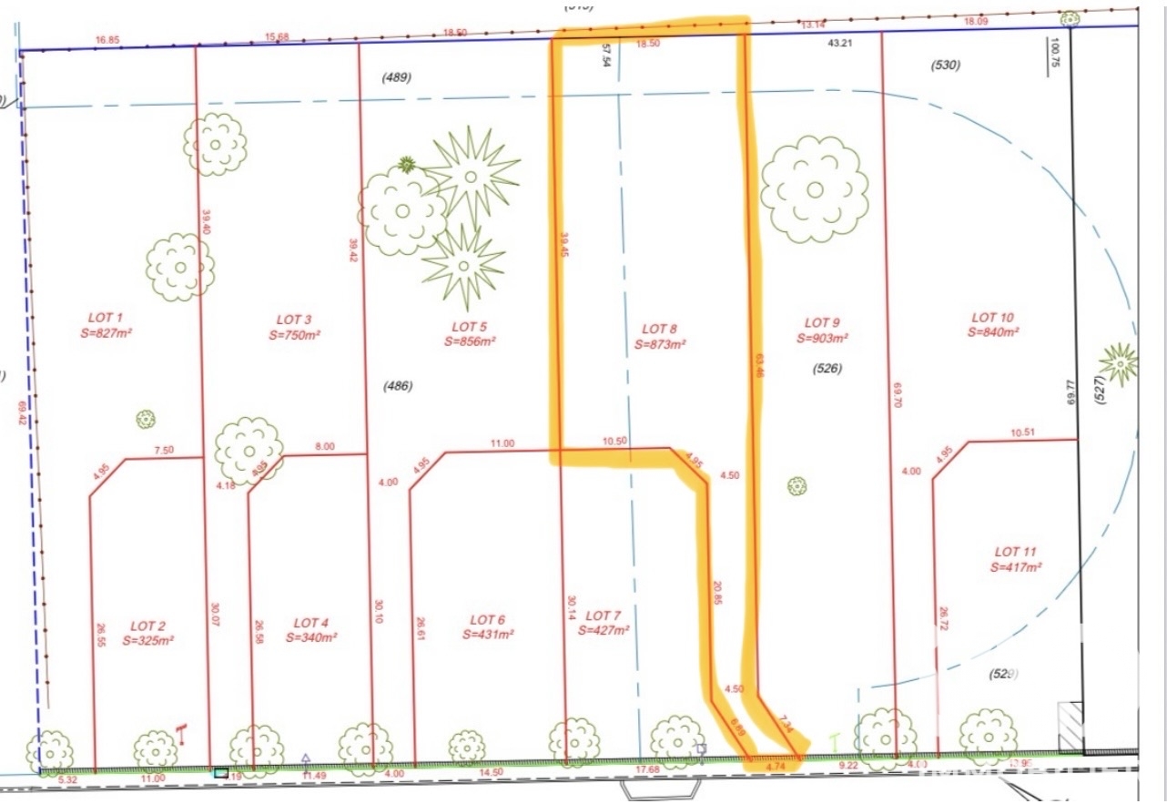 Vente Terrain à bâtir 873 m²