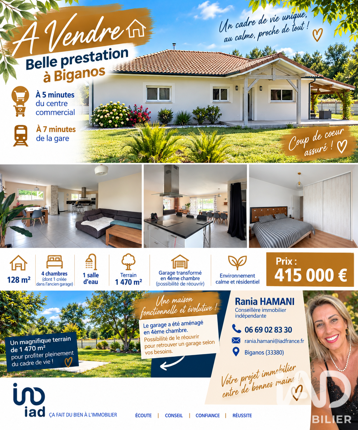 Vente maison à Biganos (33380) : maison de ville 6 pièces 128 m² - 2107811 — 9