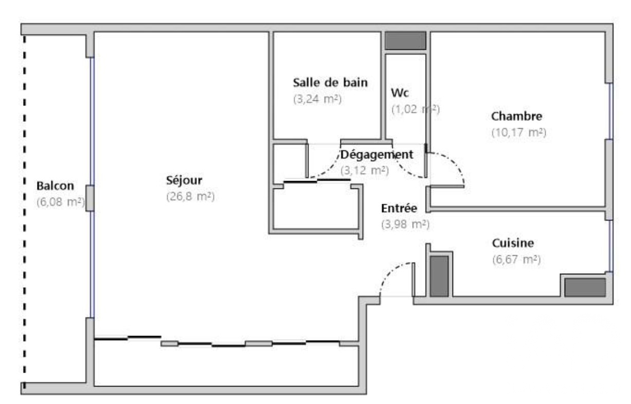 Vente appartement à Cachan (94230) : appartement 2 pièces 55 m² - 2048316 — 5