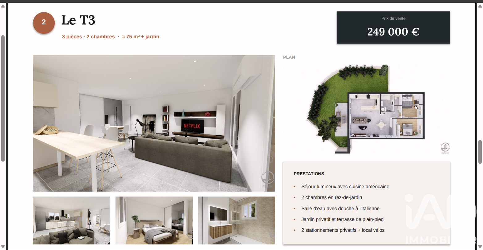 Vente Appartement 3 pièces
