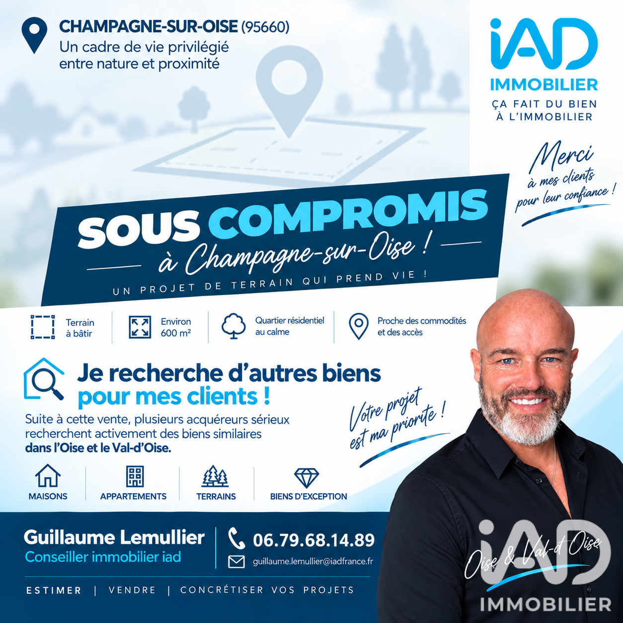 Terrain à vendre à L'Isle-Adam — 150 000 € — IAD France