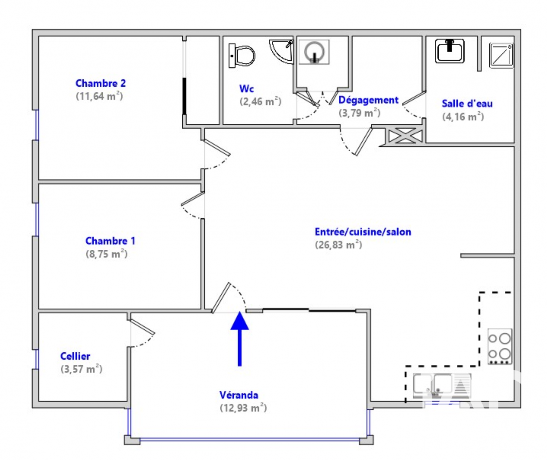 Vente maison à Lombez (32220) : maison 4 pièces 73 m² - 2107022 — 12
