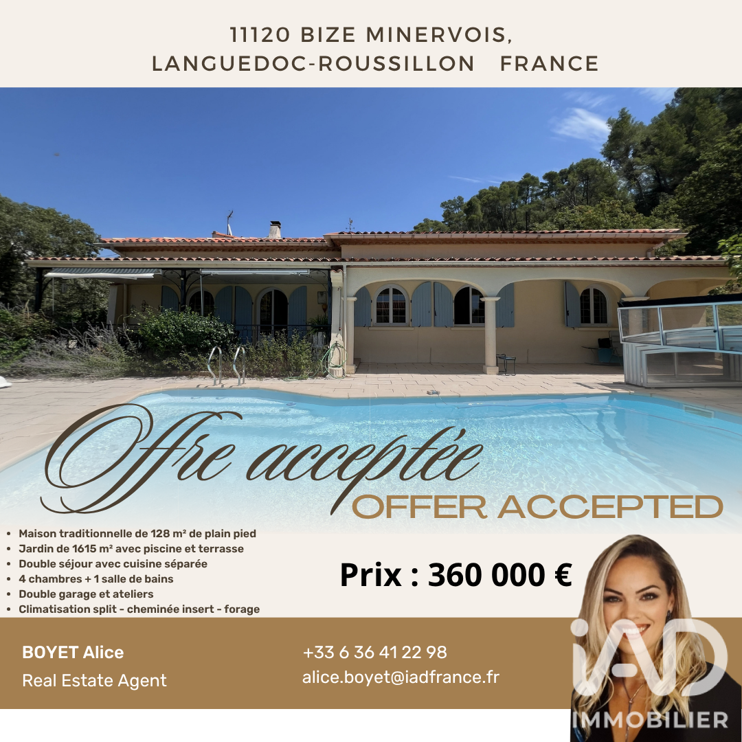 Maison à vendre à Bize-Minervois — 360 000 € — IAD France