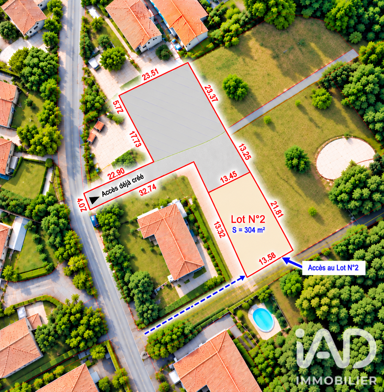 Vente Terrain à bâtir 304 m²