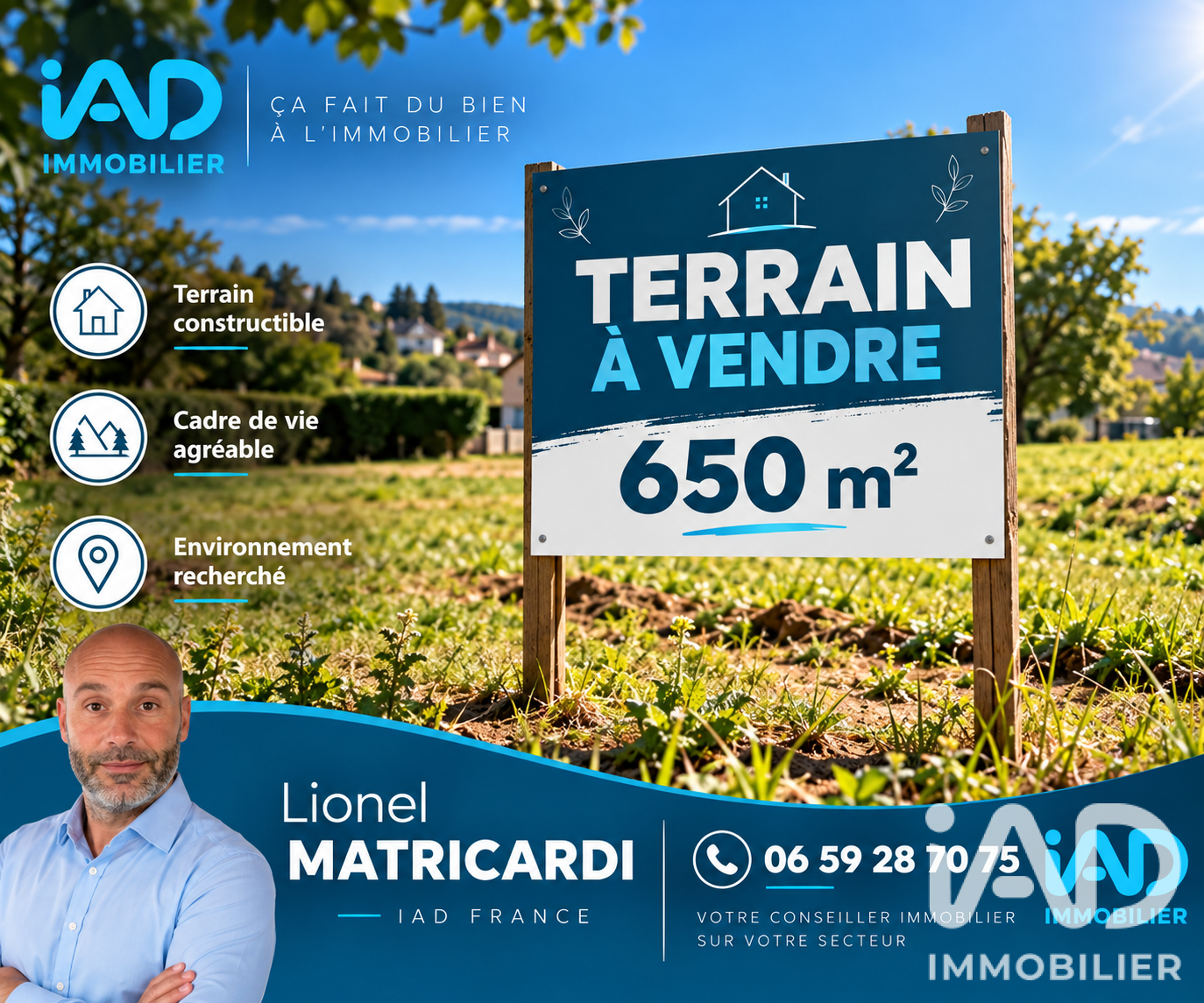 Vente Terrain à bâtir 650 m²