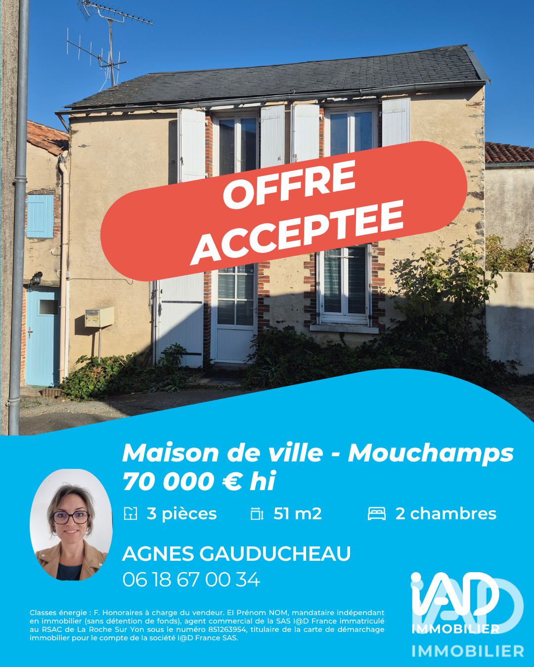 Vente Maison de ville 3 pièces